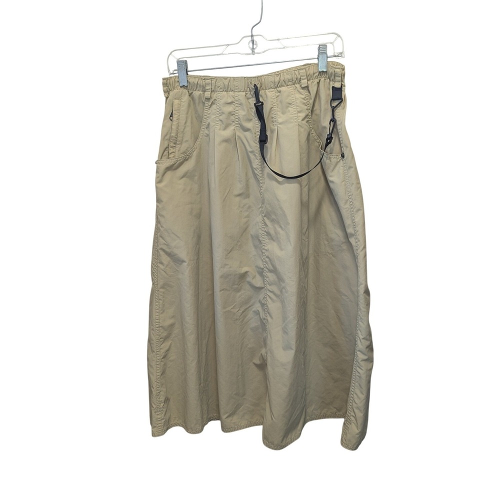 Macabi Skirt Tan Khaki Nylon Adventure Travel Convertible Maxi Skirt Short S USA